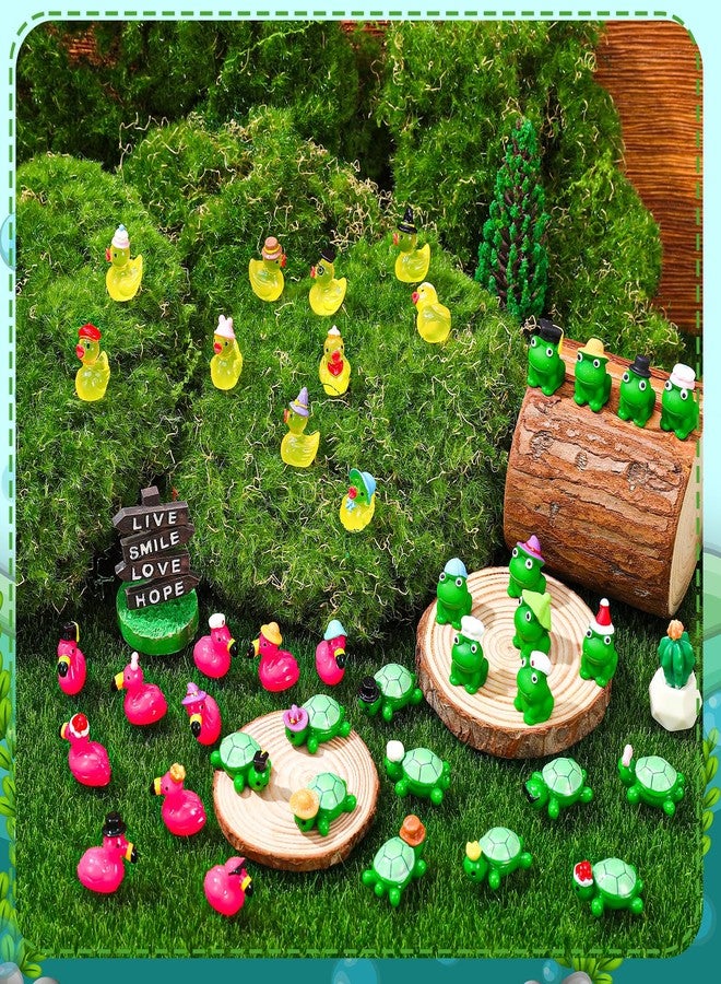 GGSTDDUP 80 Pcs Mini Resin Animals, Tiny Ducks, Miniature Flamingo Figurines, Frog Figures, Mini Turtle Animals Figures to Hide for DIY Crafts Fairy Garden Dollhouse Accessories Cake Decor (40 Styles) - Image 4